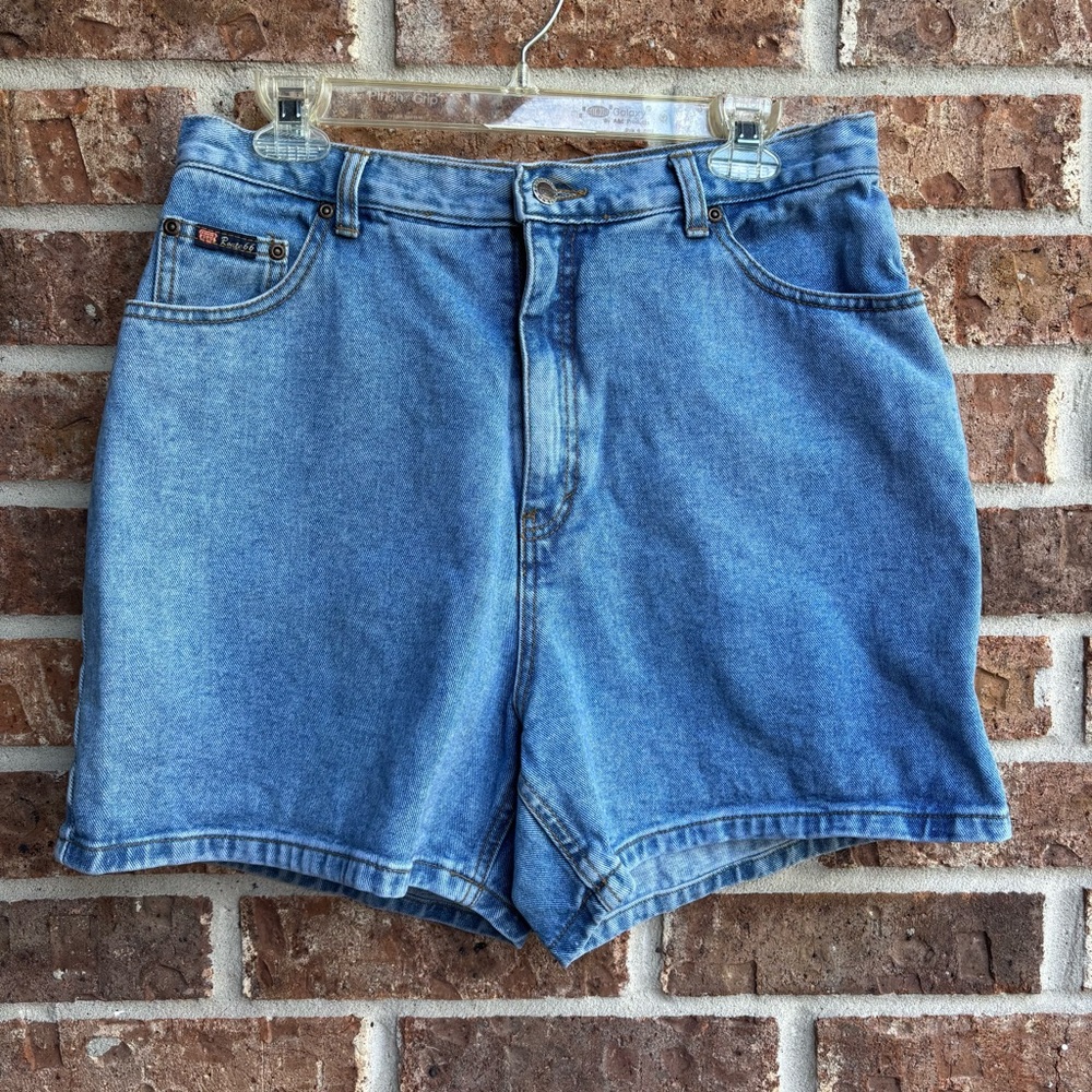 Route 66 Light Blue mom Jean Shorts